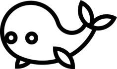 Big Whale Digital Sketch Svg Design, Free Vectors File